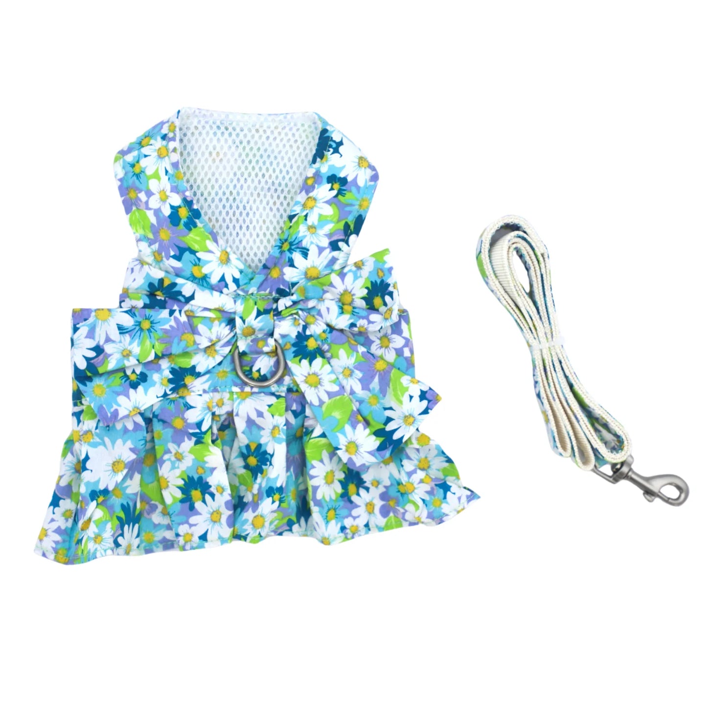 Pet Harness and Leash Set: Summer Floral Collection