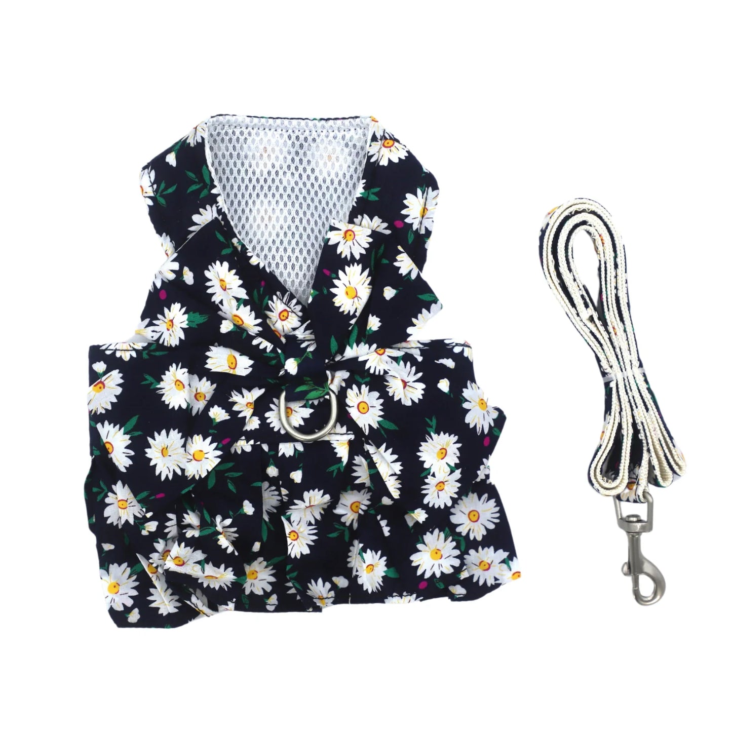 Pet Harness and Leash Set: Summer Floral Collection