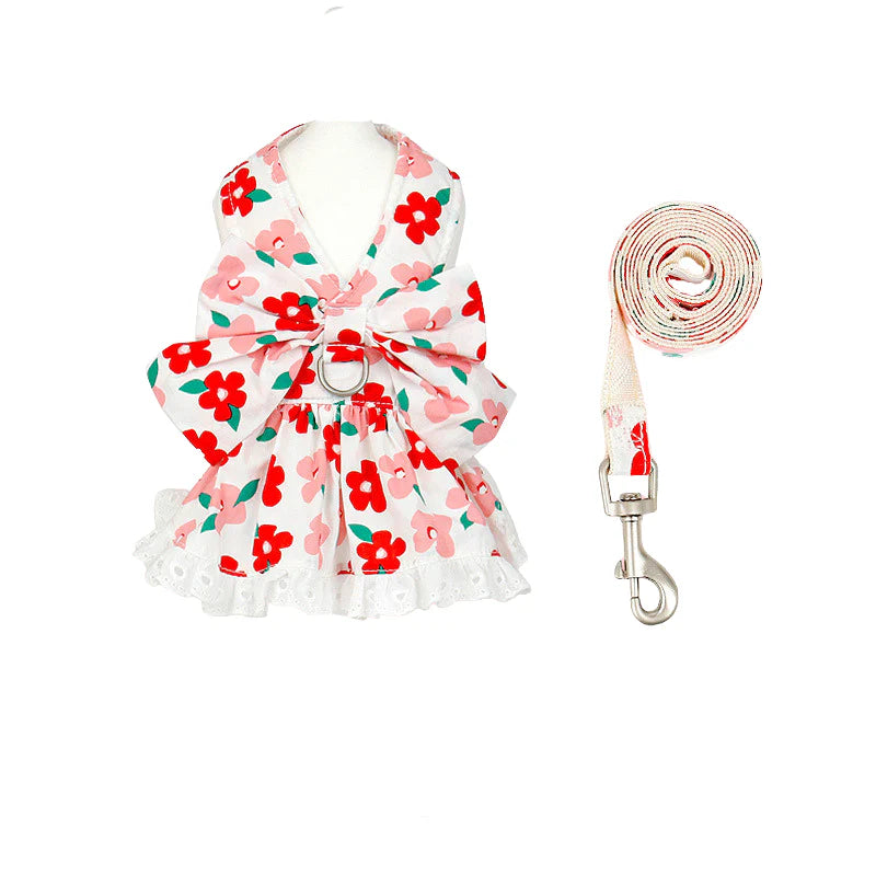 Pet Harness and Leash Set: Summer Floral Collection