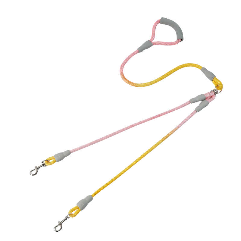 Double Pet Leash: Rainbow Gradient Collection